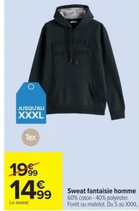 Sweat fantaisie homme Tex