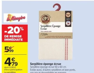 La Ménagère Serpillière éponge écrue