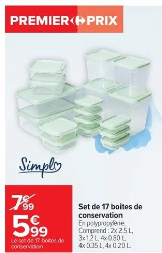 Set de 17 boites de conservation Simpl