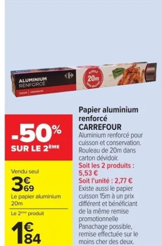 Papier aluminium renforcé CARREFOUR