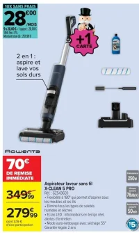 Aspirateur laveur sans fil X-CLEAN 5 PRO Rowenta
