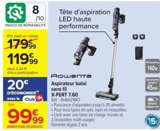 Aspirateur balai sans fil X-PERT 7.60 Rowenta