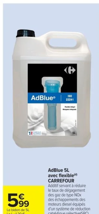 AdBlue 5L avec flexible CARREFOUR