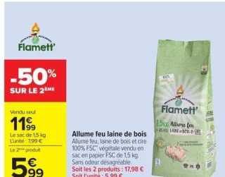 Allume feu laine de bois Flamett'