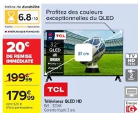 Téléviseur QLED HD TCL 32S4K