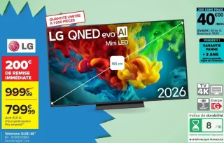 Téléviseur QLED 4K LG 65QNED83B6A