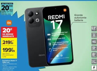 Smartphone Redmi 17 128Go noir