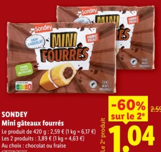 Sondey Mini gâteaux fourrés