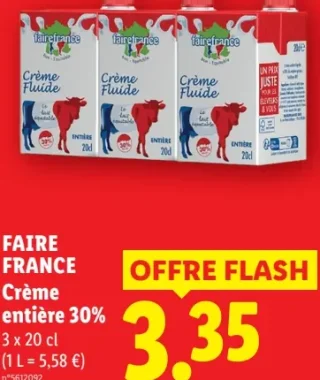 Faire France Crème entière 30%