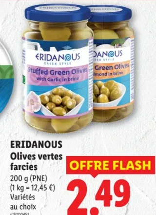 Olives vertes farcies Eridanous