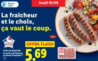 8 saucisses de Toulouse au piment d'Espelette L'étal du boucher