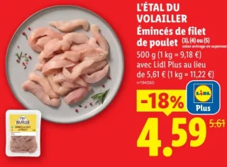 Émincés de filet de poulet L'étal du Volailler