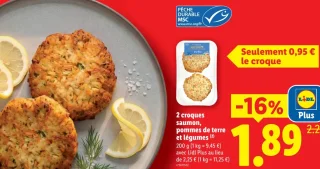 2 croques saumon, pommes de terre et légumes