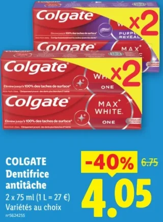 COLGATE Dentifrice antitâche