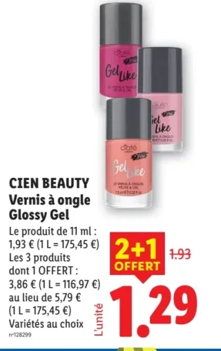 Cien Beauty Vernis à ongle Glossy Gel