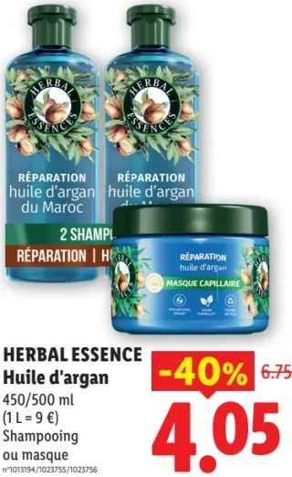 Herbal Essences Shampoing ou masque Huile d'argan
