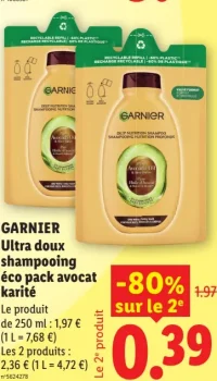 GARNIER Ultra doux shampooing éco pack avocat karité