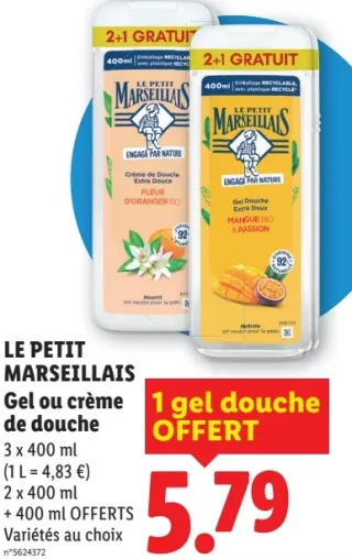 Le Petit Marseillais Gel ou crème de douche