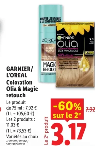 Garnier/L'OREAL Coloration Olia & Magic retouch