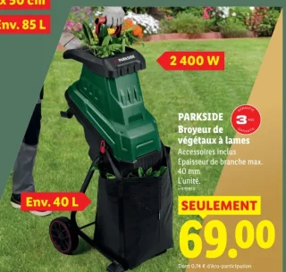 PARKSIDE Broyeur de végétaux à lames