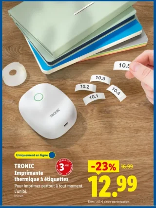 TRONIC Imprimante thermique à étiquettes