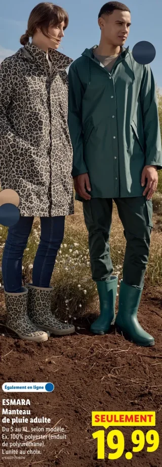 ESMARA Manteau de pluie adulte
