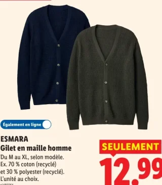 ESMARA Gilet en maille homme