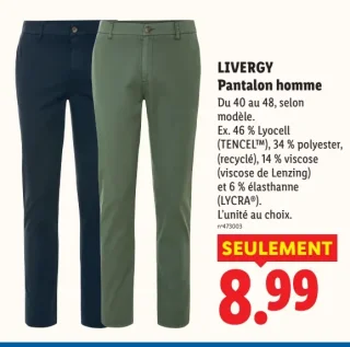 LIVERGY Pantalon homme