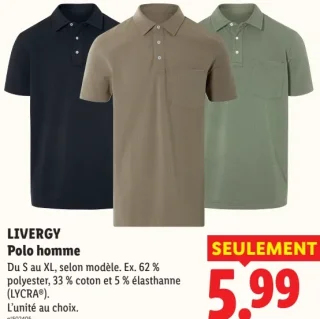 LIVERGY Polo homme