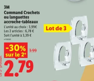 3M Command Crochets ou languettes accroche-tableaux