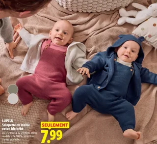 LUPILU Salopette en maille coton bio bébé
