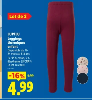 LUPILU Leggings thermiques enfant