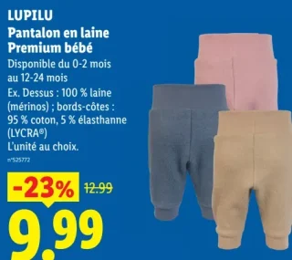 LUPILU Pantalon en laine Premium bébé