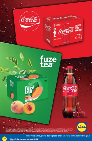 Les Nouveautés Coca-Cola & Fuze Tea (Coca-Cola Goût Original Mini, Fuze Tea Thé Noir Glacé Saveur Pêche, Coca-Cola Cherry)