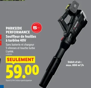 PARKSIDE PERFORMANCE Souffleur de feuilles à turbine 40V
