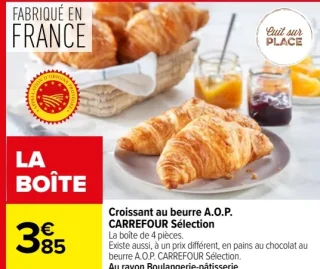 Croissant au beurre A.O.P. CARREFOUR Sélection