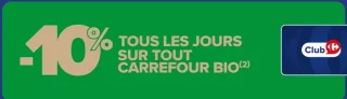 -10% Tous les jours sur tout Carrefour Bio