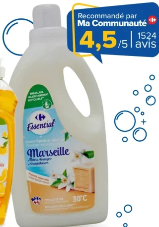 Carrefour Essential Lessive liquide au Savon de Marseille Fleurs d'Oranger