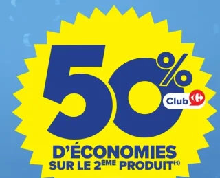 50% d'économies sur le deuxième produit sur tous les d'entretien et détergents lave-vaisselle Carrefour Expert