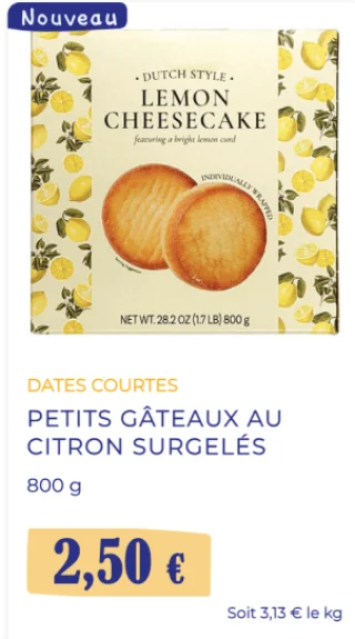 PETITS GÂTEAUX AU CITRON SURGELÉS