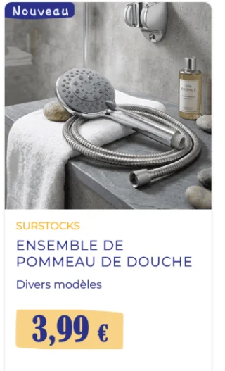 ENSEMBLE DE POMMEAU DE DOUCHE