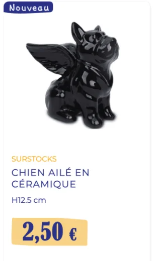 CHIEN AILÉ EN CÉRAMIQUE