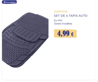 SET DE 4 TAPIS AUTO en PVC