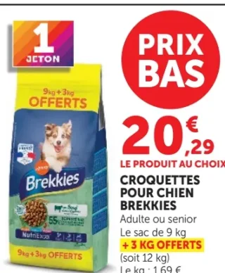 Croquettes pour chien Brekkies Adulte ou senior