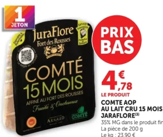 Comté AOP au lait cru 15 mois JuraFlore