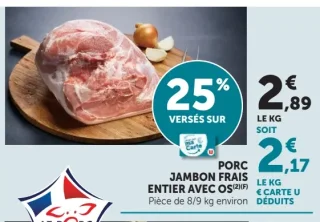 PORC JAMBON FRAIS ENTIER AVEC OS