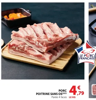 Porc poitrine sans os