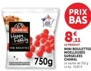 Charal Happy Family Mini boulettes moelleuses surgelées