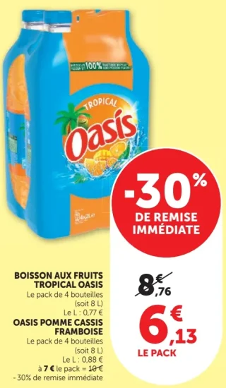 Boisson aux fruits Tropical Oasis ou Oasis Pomme Cassis Framboise