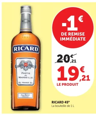 Pastis de Marseille Ricard 45°